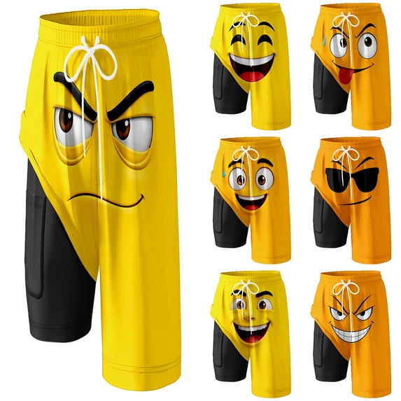 Funny Mens Swim Trunks with Compression Liner Plus Size Quick Dry Board Shorts Swimwear Beach Summer Bathing Suit