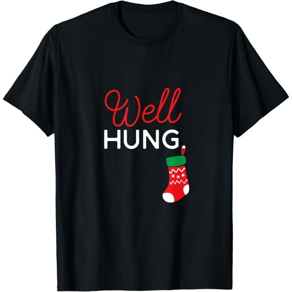 Funny Mens Well Hung Christmas Stocking Pajama T-Shirt