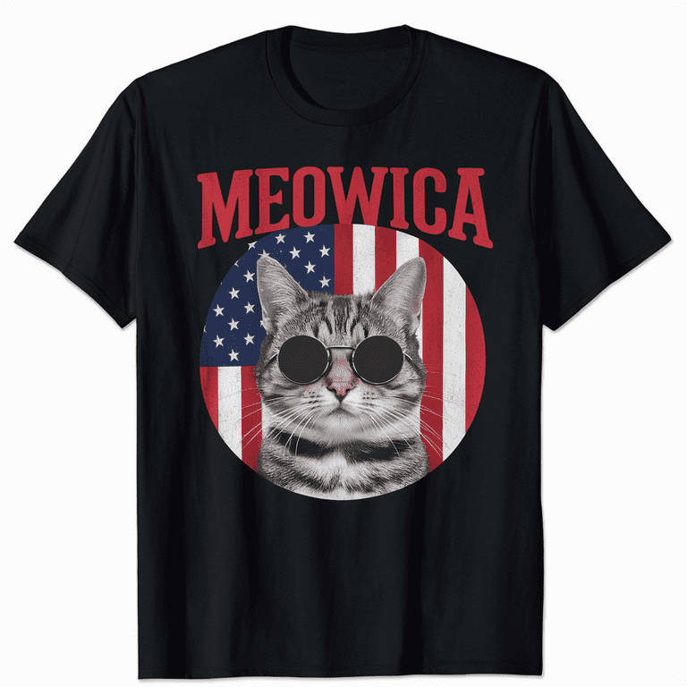Funny Meowica 4th Of July Cat Usa American Flag T-Shirt Funny Meowica 4th Of July Cat Usa American Flag T-Shirt