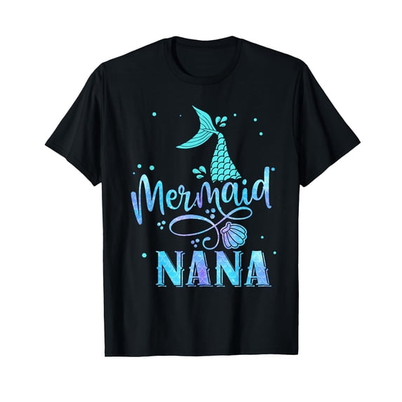 Funny Mermaid Nana Family Matching Party T-Shirt for Fun Celebrations