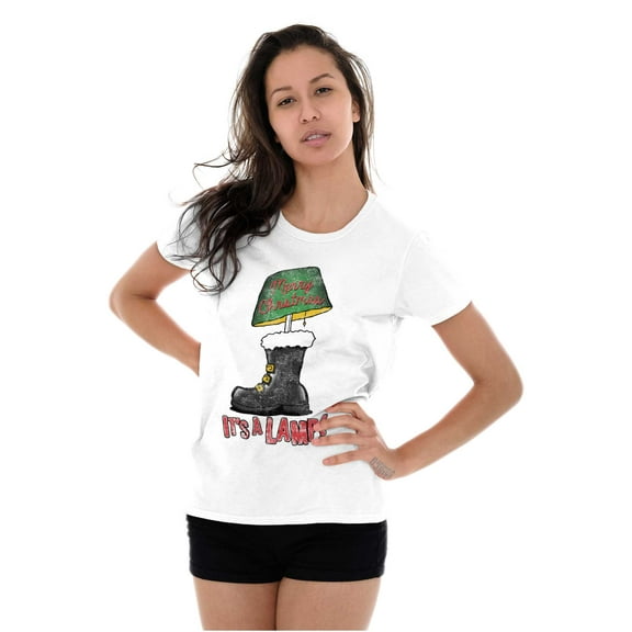 Funny Merry Christmas Its A Lamp Womens Slim Fit Graphic Tee Brisco Brands S