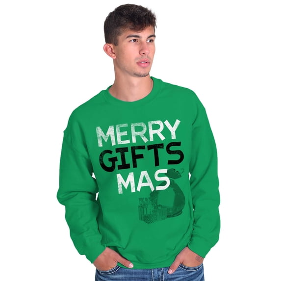Funny Merry Christmas Presents Pun Unisex Plus Fleece Graphic Sweatshirt Brisco Brands 2X