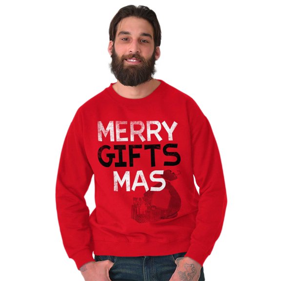 Funny Merry Christmas Presents Pun Unisex Plus Fleece Graphic Sweatshirt Brisco Brands 3X