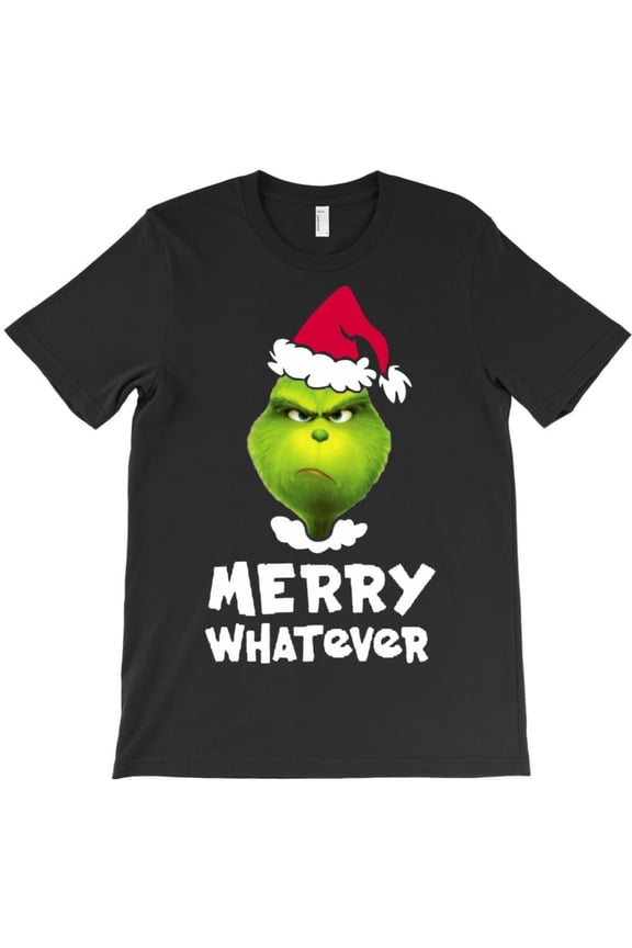Funny Merry Whatever Christmas Grouch Christmas Holiday Quote Graphic T-Shirt G4464, Up to 5XL