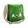 thumbnail image 1 of Funny Messenger Bag, Sunglasses and Monstera Dogs, Unisex Cross-body, by Ambesonne, 1 of 2