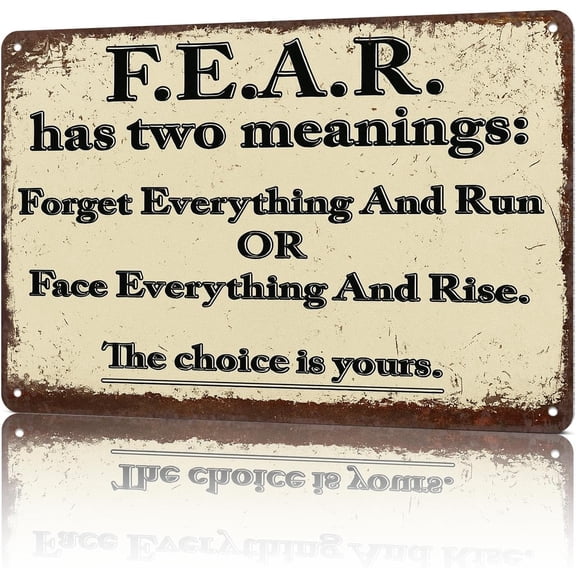 Funny Metal F.E.A.R. Wall Sign Poster for Office Dorm Bedroom Bar Garage Decor 8 x 12 Inch