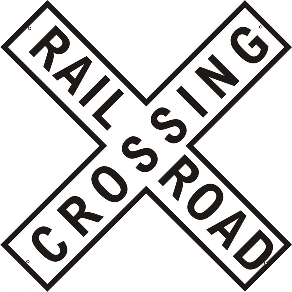 Railroad Crossing Tin Sign - 12 Inch Round Metal Wall Decor, Vintage Industrial Sign For Home, Bar, Garage