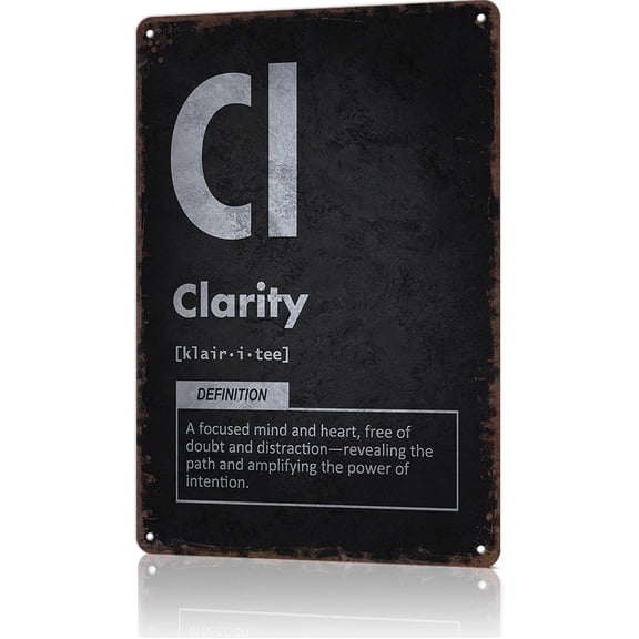 Funny Metal Sign Clarity Element Manifestation Focus Vintage Tin Poster for Home Bedroom Office Decor 8x12 Inch
