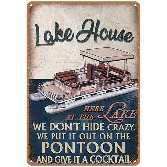 Funny Metal Sign Lake House Wall Art Coffee Tin Signs Vintage Kitchen Wall Decor 8x12 Inch