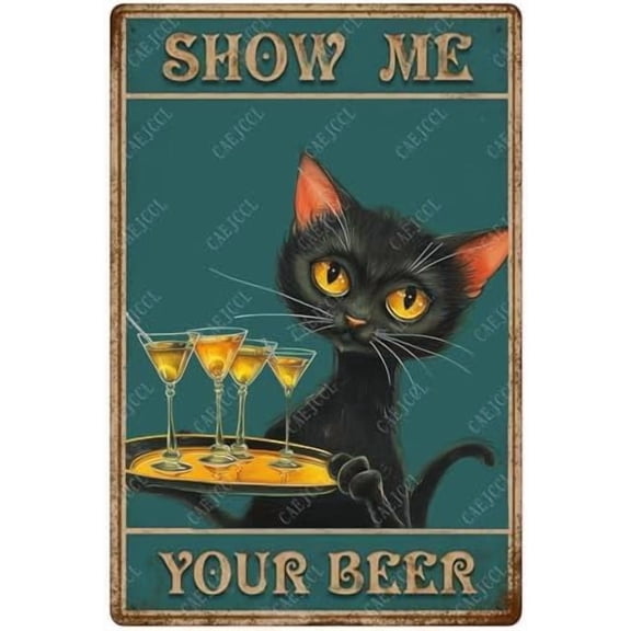 Funny Metal Sign Show Me Your Beer Vintage Aluminum Tin Signs Retro Sign for Home Living Room Bedroom Farmhouse Chicken Kicthen Bar Cafe Wall Decoration Gift 8 X 12 Inch