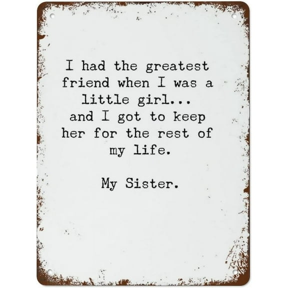 Funny Metal Signs I Had The Greatest Friend My Sister Poster Wall Art Tin Sign Size: 8 x 12 inch