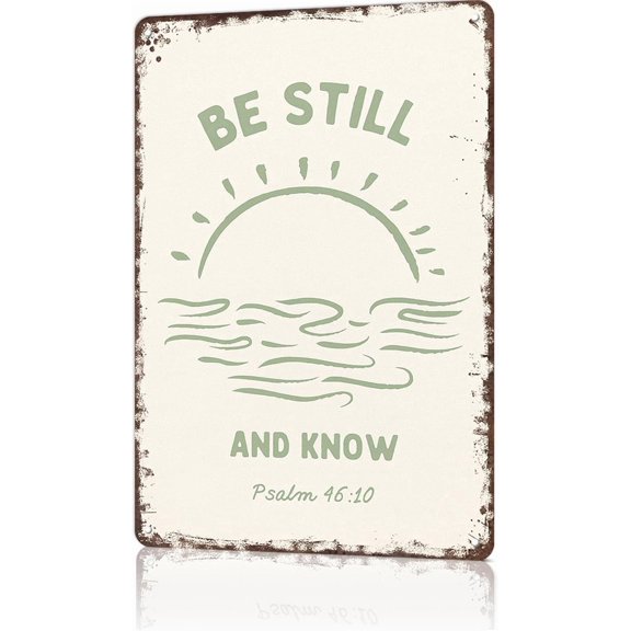 Funny Metal Signs Poster 8x12inch Psalm 46 Beachy Tropical Aluminum Tin Sign Wall Art Decoration Painting For Home Bar Office Decor