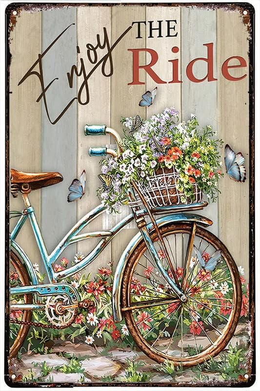 Enjoy The Ride Signage Funny Metal Tin Sign Bike Enjoy The Ride Poster Funny Tin Signs Bar ...