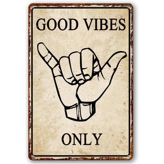 Funny Metal Tin Sign Good Vibes Only Sign Vintage Road Signs Beach Room Decor Surfer Theme Home Beach House Pool Decor Hawaii Room Decor Surfboard Wall Decor