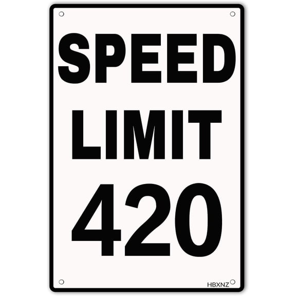 Funny Metal Tin Sign Speed Limit 420 Street Sign Warning Road Traffic Sign For Outdoor Decoration 8X12inch