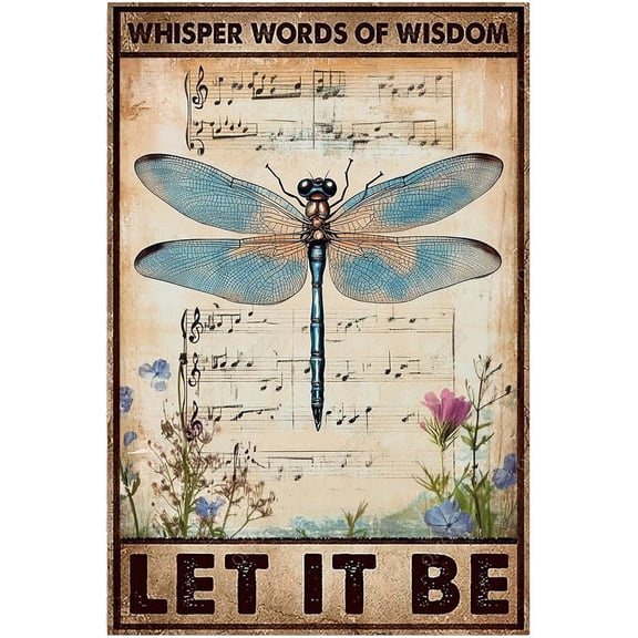 Funny Metal Tin Sign Whisper Words of Wisdom Let It Be Vintage Aluminum Tin Sign Retro Wall Decor for Home Office Bar Cafe 8×12 Inch
