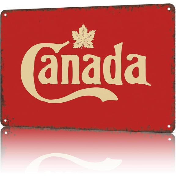 Funny Metal Wall Art Sign Maple Leaf Tin Sign for Home Room Office Decor 8x12 Inch