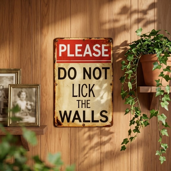 Funny Metal Wall Sign Quirky Humorous Iron Plaque for Living Room Game Room Office Wall Decorations