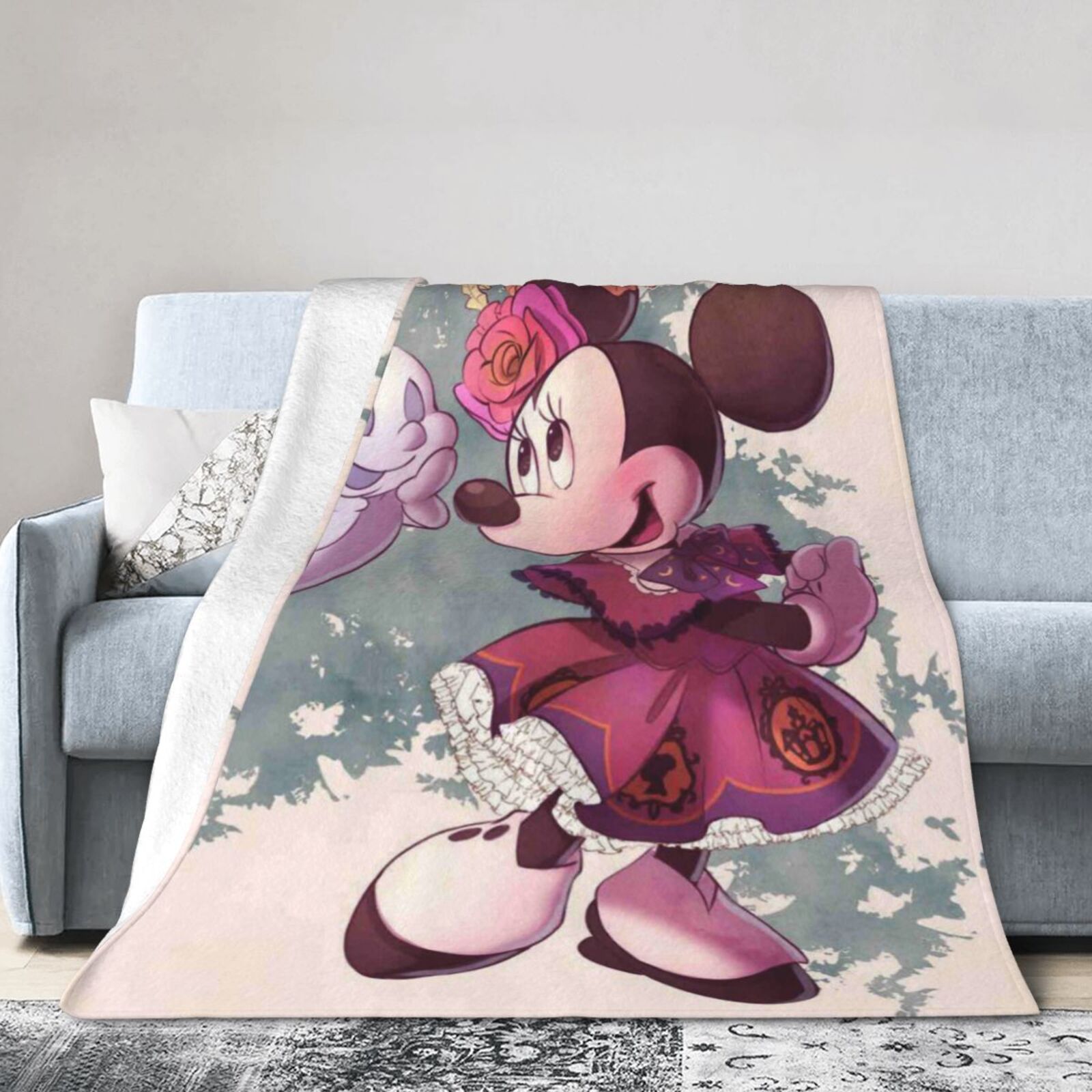 Funny Mickey Mouse Blanket Kawaii Cartoon bow tie Ultra Soft Cozy