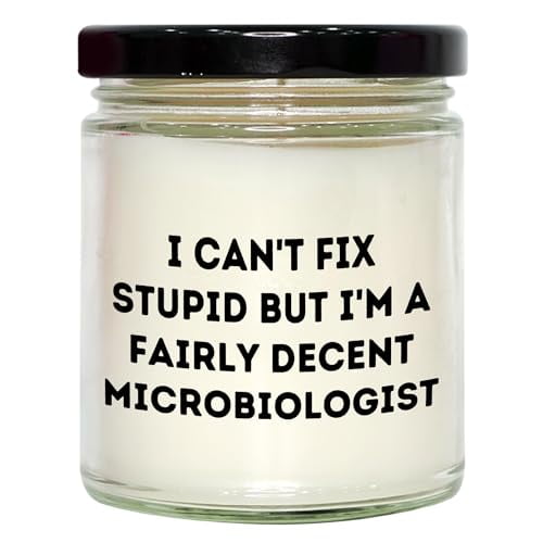 Funny Microbiologist Gift, Vanilla Soy Candle for Microbiologist Men, Microbiologist Coworkers, Birthday Unique Gifts from Friends for Friends