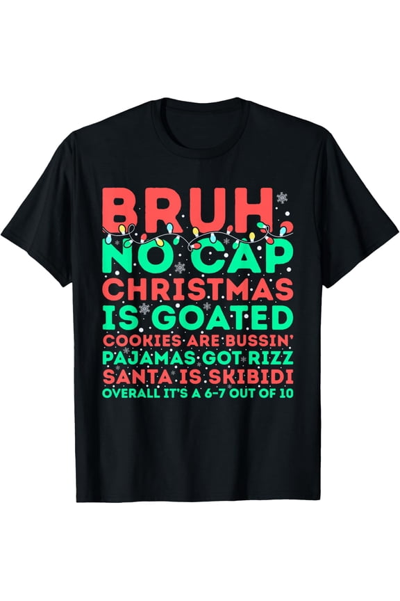 Funny Middle School Gen Alpha Slang Skibidi Rizz Christmas Adult T-shirt