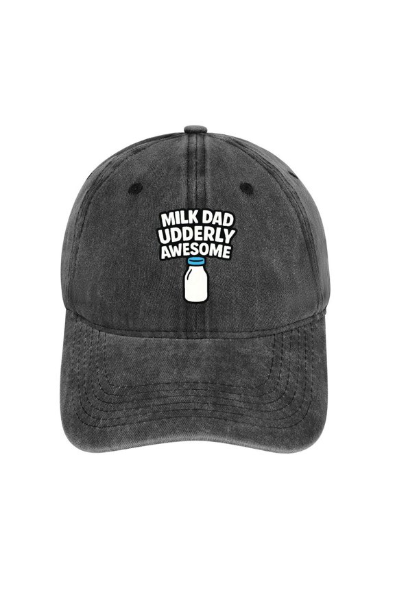 Funny Milk Dad Charcoal Cotton Baseball Cap for Men Women, Outdoor Casual Adjustable Hat