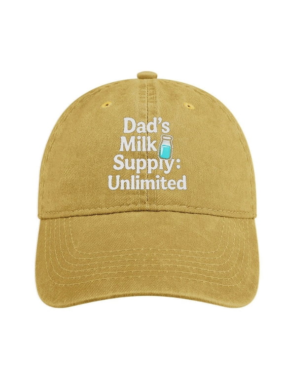 Funny Milk Dad Sand Colour Adjustable Baseball Cap for Men Women, Classic Casual Snapback Hat