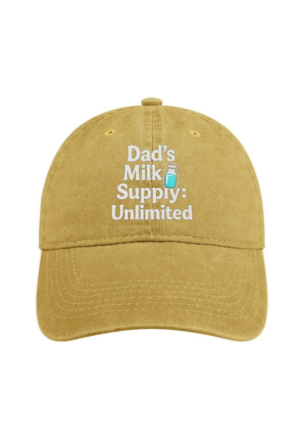 Funny Milk Dad Sand Colour Adjustable Baseball Cap for Men Women, Classic Casual Snapback Hat
