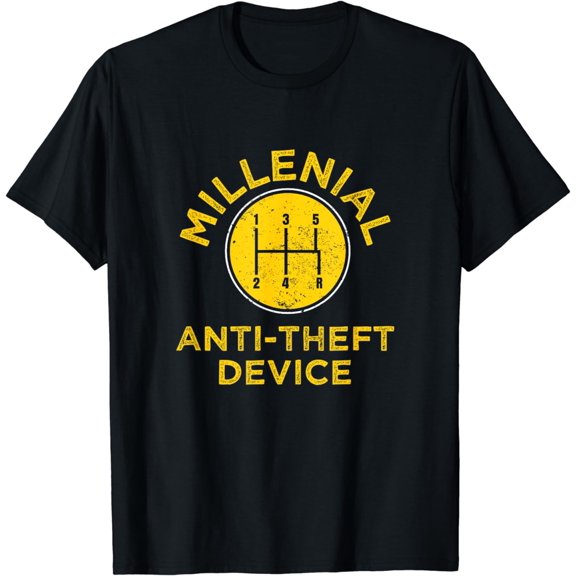 Funny Millenial Gear Box Anti-Theft Device Vintage T Shirt T-Shirt