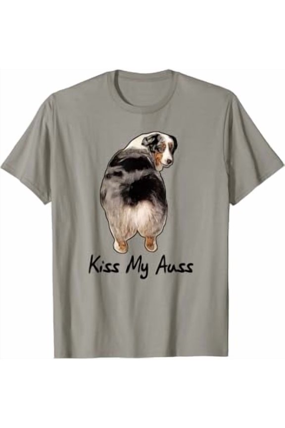 Funny Miniature Australian Shepherd Kiss My Auss Mini Aussie T-Shirt All Size S-5XL