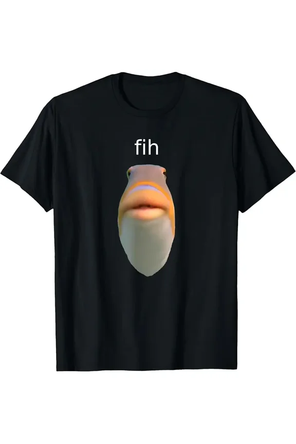 Funny Misspelled Fish Meme Graphic Unisex Short Sleeve Cotton Casual T-Shirt