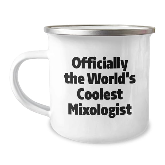Funny Mixologist Gifts for Men - 'Officially The World's Coolest Mixologist' Camping Mugs for Dad on Father's Day Unique Gifts from Family