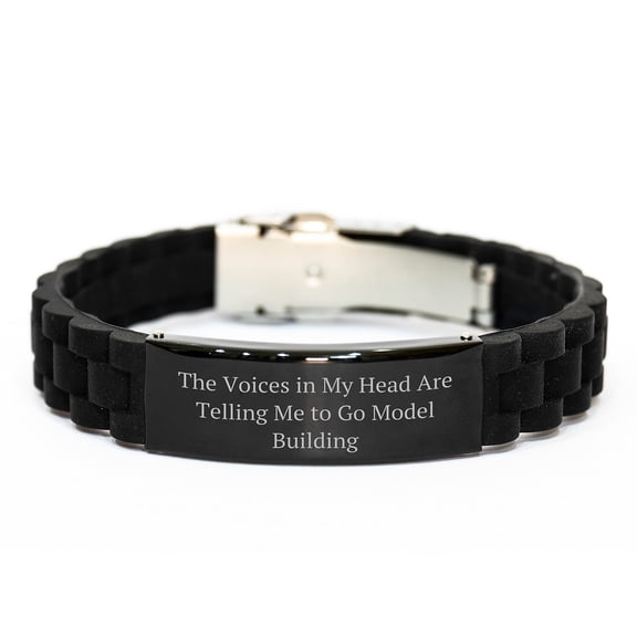Funny Model Building Gifts for Him - Inspirational Glide lock Clasp Birthday Present from Friends or Family, The Voices In My Head Are Telling Me To Go Model Building, Model Building Accessories