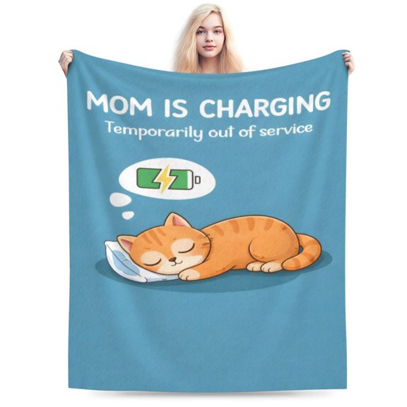 Funny Mom Blanket Gift Throw Blanket Cozy Soft Cute Sleeping Cat Humor Home Decor Gift for Mom 50x40