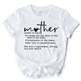thumbnail image 1 of Funny Mom Definition T-Shirt, White, Natural and Black Tee for Strong and Real Mothers, 1 of 14