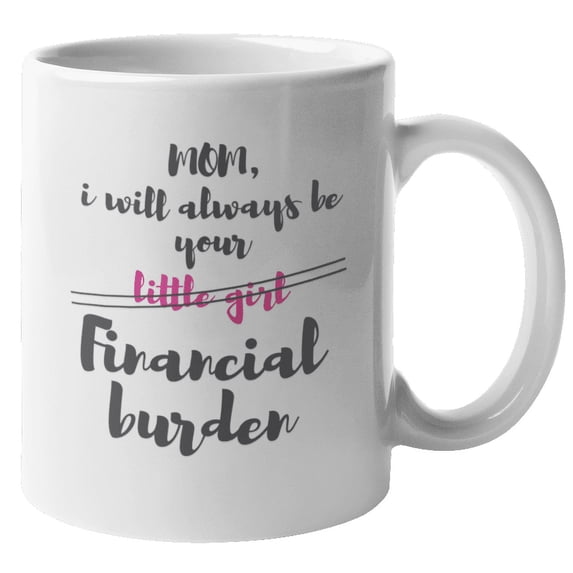 Funny Mom Financial Burden Coffee & Tea Mug for Mother's Day & Women (11oz)
