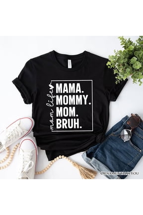 Funny Mom's Life T-Shirt, Black Minimalist Mama Tee for Stylish Mothers