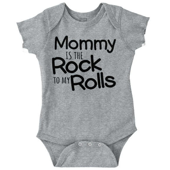 Funny Mommy is the Rock to My Rolls Romper Boys or Girls Infant Baby Brisco Brands 12M