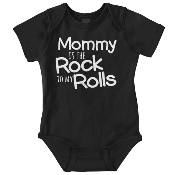 Funny Mommy is the Rock to My Rolls Romper Boys or Girls Infant Baby Brisco Brands 18M