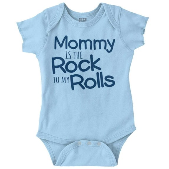 Funny Mommy is the Rock to My Rolls Romper Boys or Girls Infant Baby Brisco Brands 24M