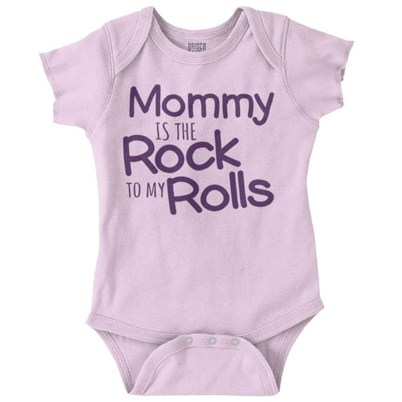 Funny Mommy is the Rock to My Rolls Romper Boys or Girls Infant Baby Brisco Brands 6M