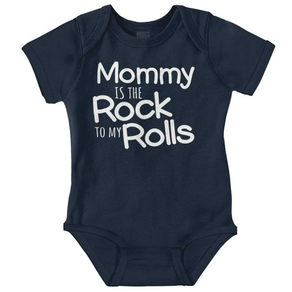Funny Mommy is the Rock to My Rolls Romper Boys or Girls Infant Baby Brisco Brands NB