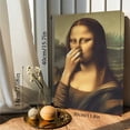 thumbnail image 1 of Funny Mona Lisa Parody Canvas Art - Wooden Framed Bathroom Wall Decor, Perfect Holiday Gift for Everyone, Easy to Hang,halloween, 1 of 7