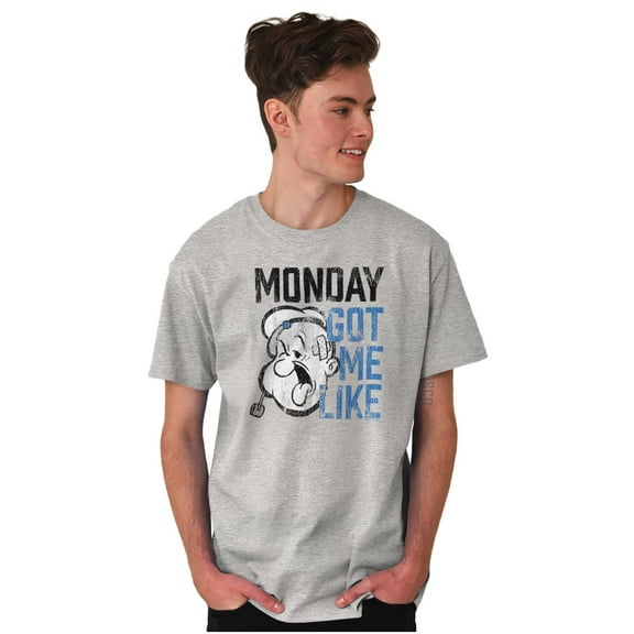 Funny Monday Got Me Like Popeye Mood Men's Graphic T Shirt Tees Brisco Brands S