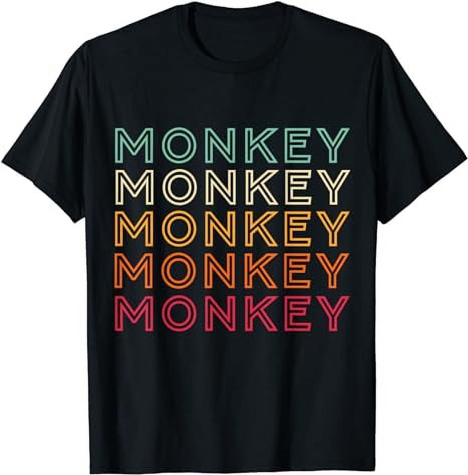 Funny Monkey Ape Gorilla Retro Monkey T-Shirt - Walmart.com