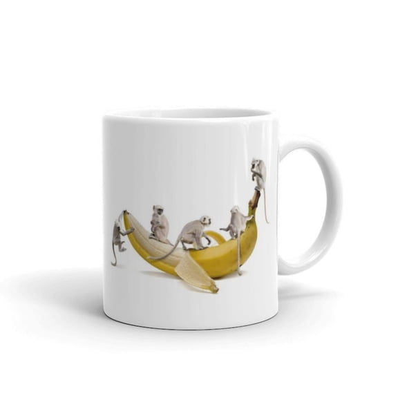 Funny Monkey Banana Ceramic Mug Snarky Gift.