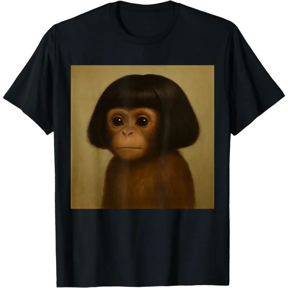 Funny Monkey Bob Haircut Meme for Men Women Kids Humor Meme T-Shirt