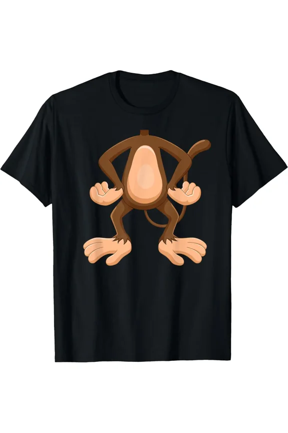 Funny Monkey Body Costume Missing Head Cartoon Animal Halloween Cosplay Unisex T-Shirt, S-5XL