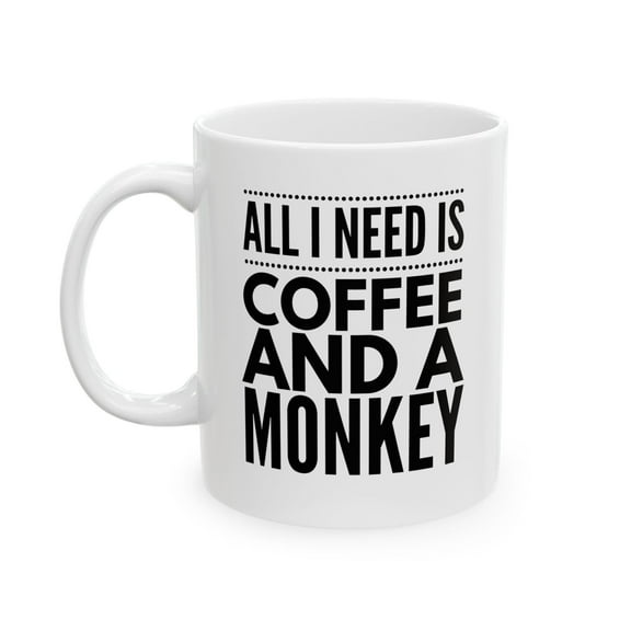 Funny Monkey 11 oz Coffee Mug - Personalized Gift for Monkey Lovers White Ceramic