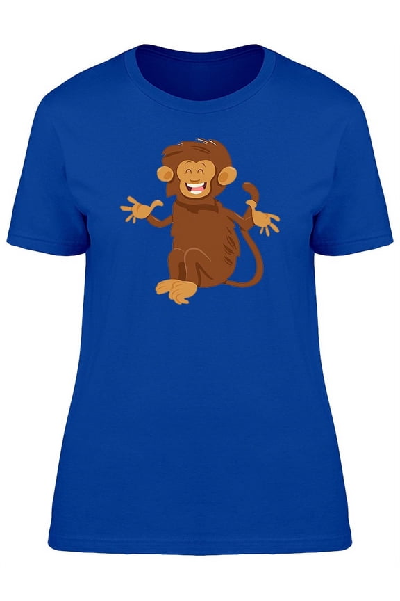 Funny Monkey Cool Cartoon T-Shirt Women -Image by Shutterstock, Female Medium